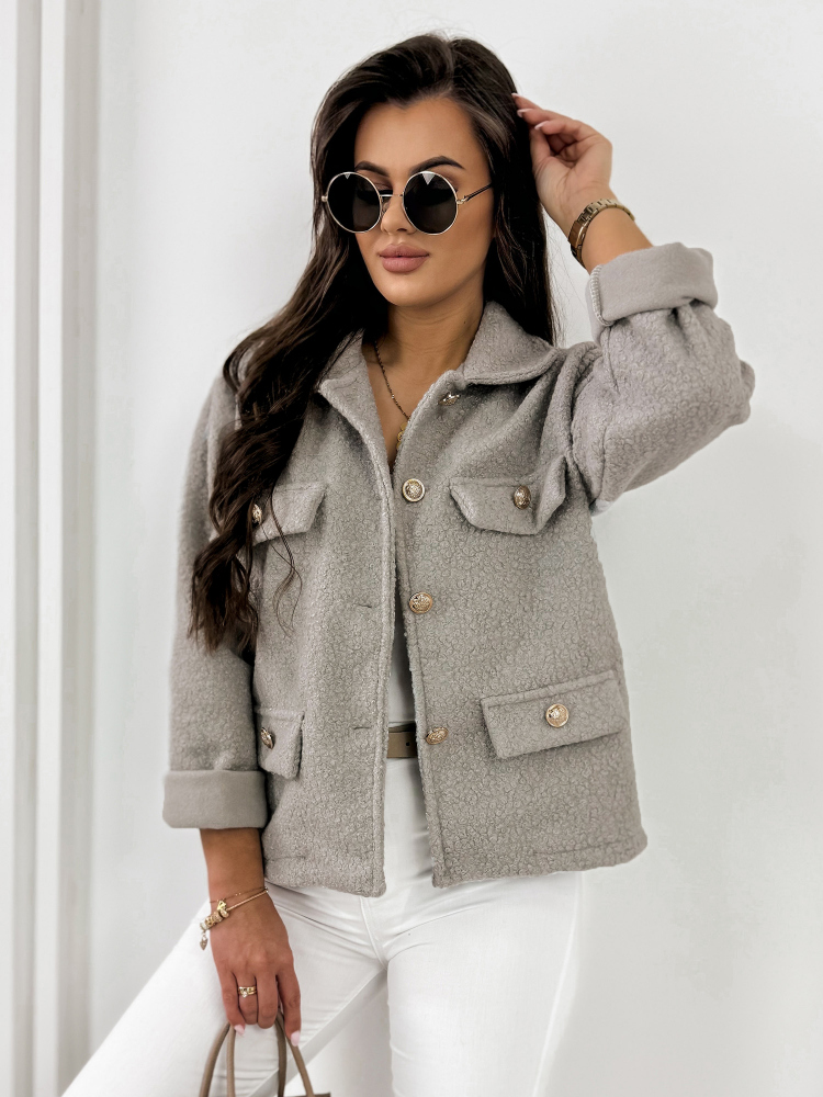 JACKET BOUCLE XAVIA DARK BEIGE