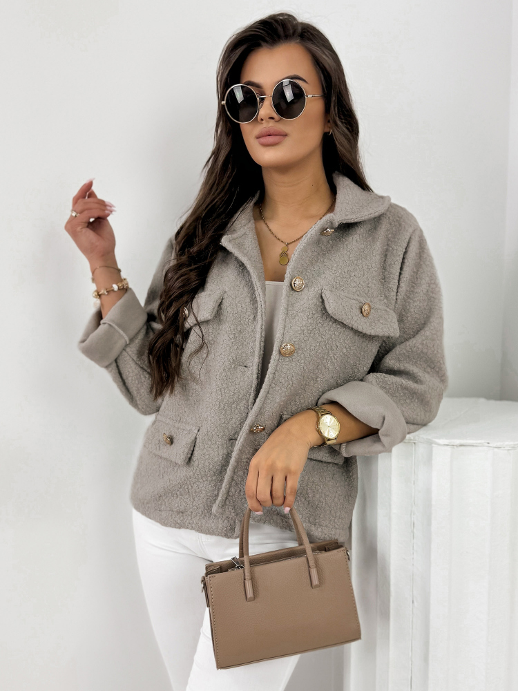 JACKE BOUCLE XAVIA DUNKELBEIGE