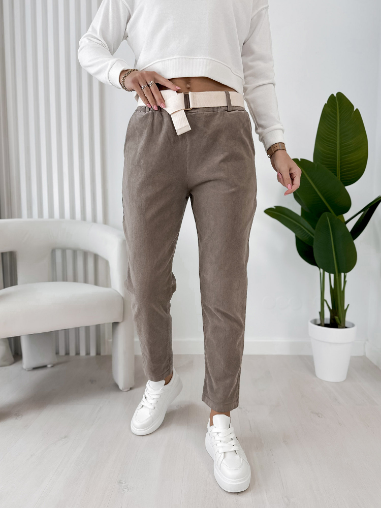PANTALONI CORDUROY ADDISON BEJ INCHIS