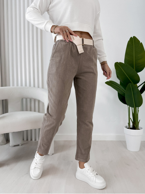 PANTALONI CORDUROY ADDISON BEJ INCHIS