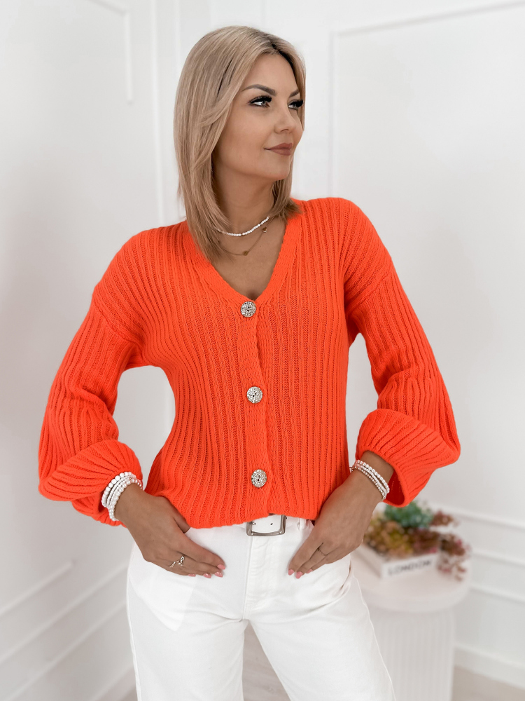 STRICKJACKE NASHVILLE ORANGEFARBENER