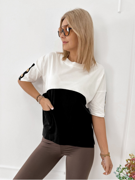 BLOUSE ROSALINDE ECRU-BLACK