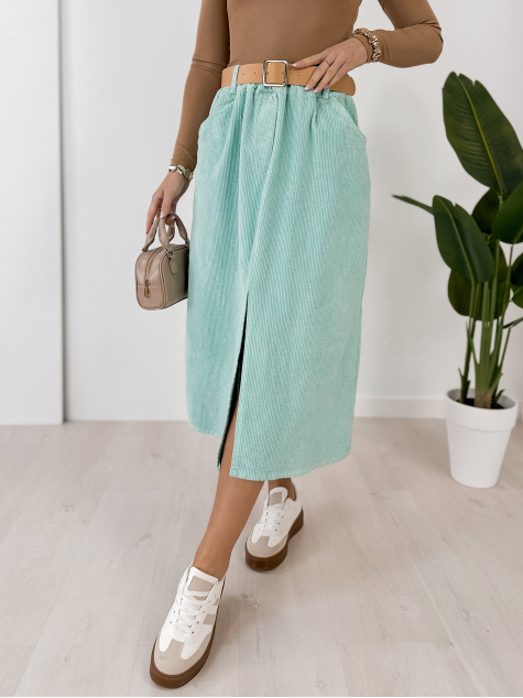 JUPE CORDUROY TIBES MENTHE