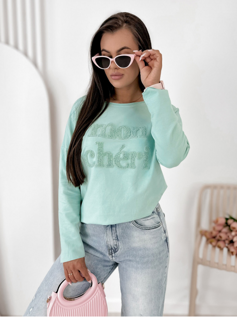 BLUSE MONCHERI MINTFARBENE