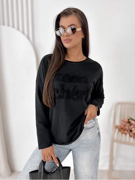 BLOUSE MONCHERI BLACK