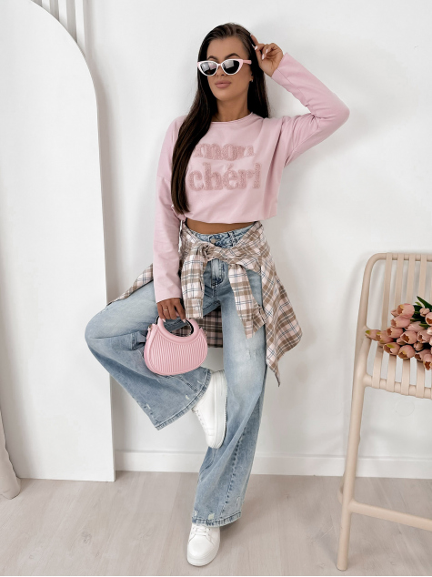 BLUZA MONCHERI ROZ PUDRAT