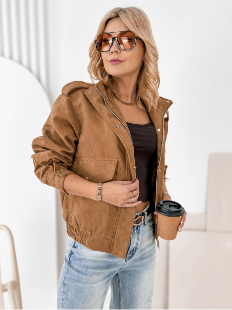 VESTE SUEDE CARMEN CARAMEL