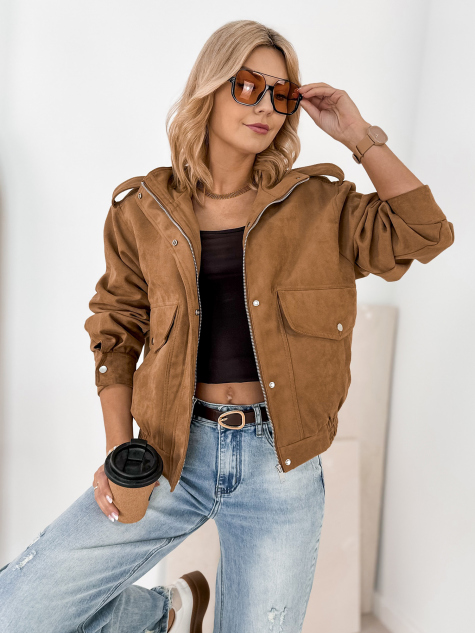 VESTE SUEDE CARMEN CARAMEL