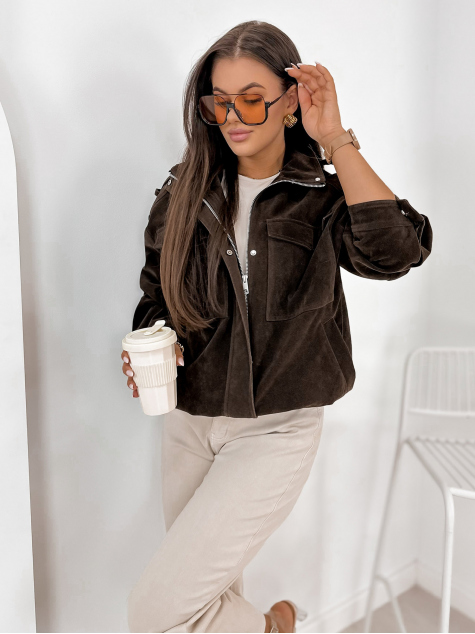 VESTE DAIM SALOMÉ MARRON FONCÉ
