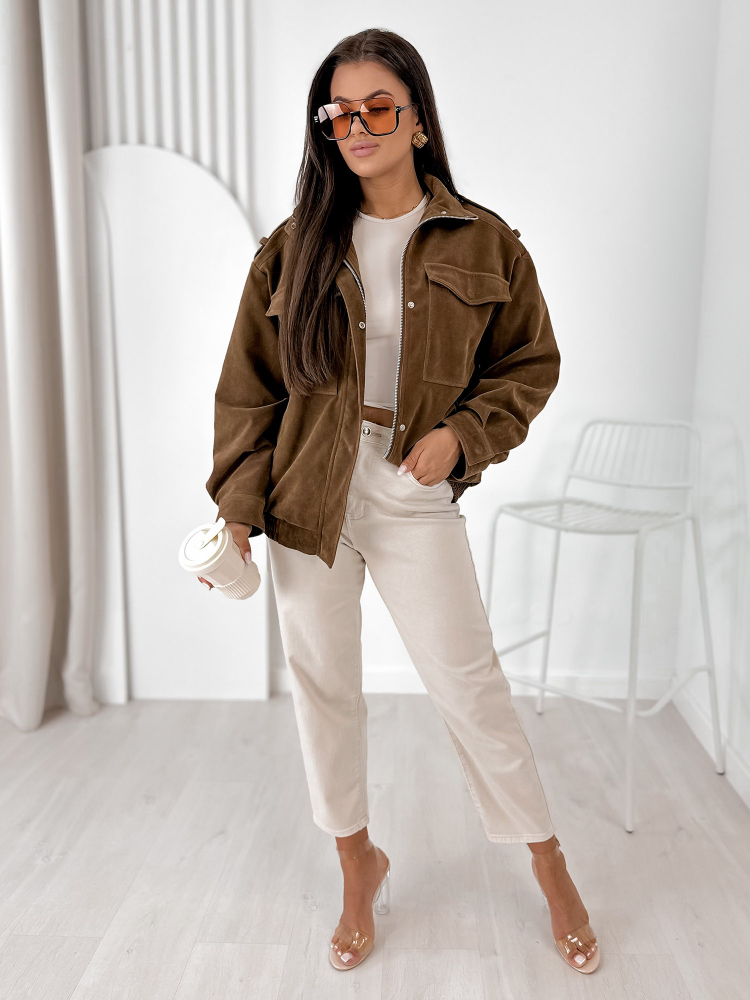 JACKET SUEDE SALOME BROWN