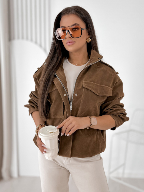 JACKE SUEDE SALOME BRAUNE