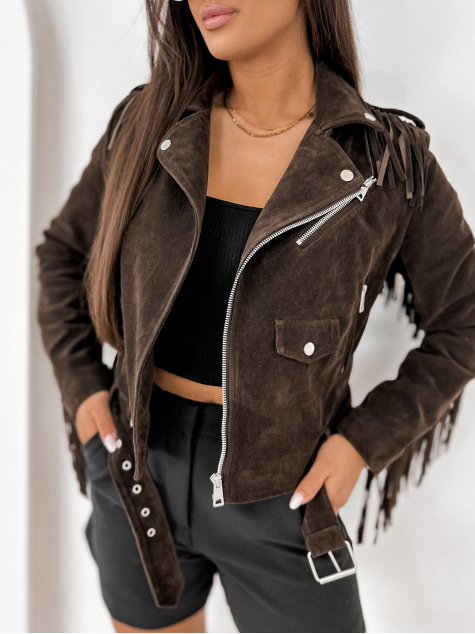 VESTE DAIM SUNDANCE BRUN FONCÉ