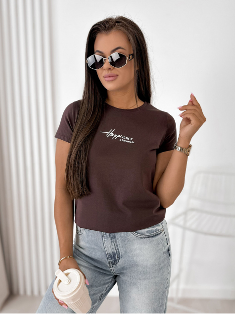 BLUSE HAPINES DUNKELBRAUN
