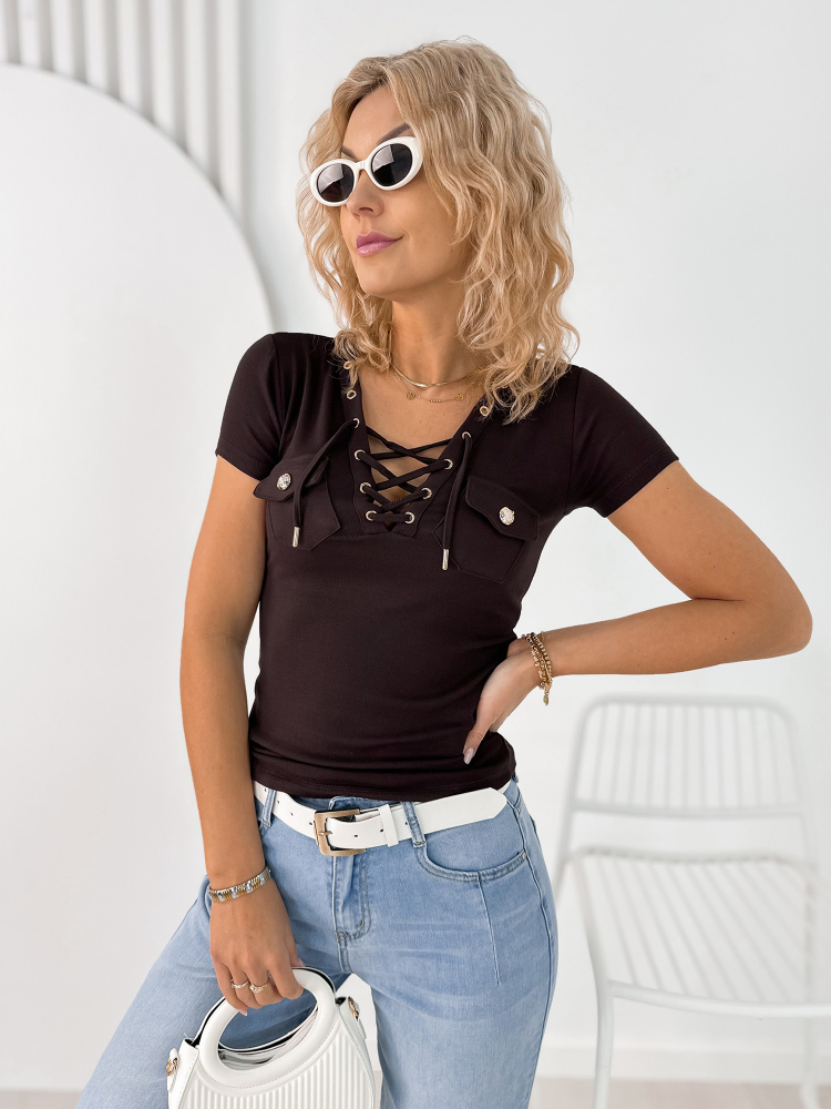 BLUSE SOMERTON DUNKELBRAUN
