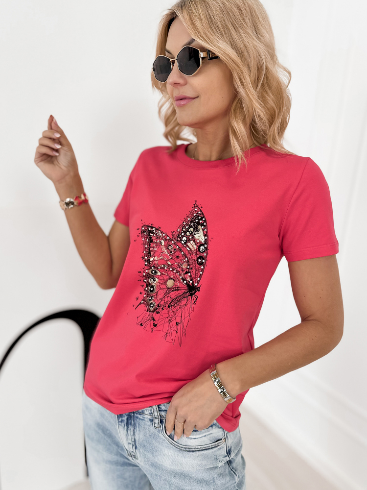 BLUSE PUEBLO HIMBEERROTE