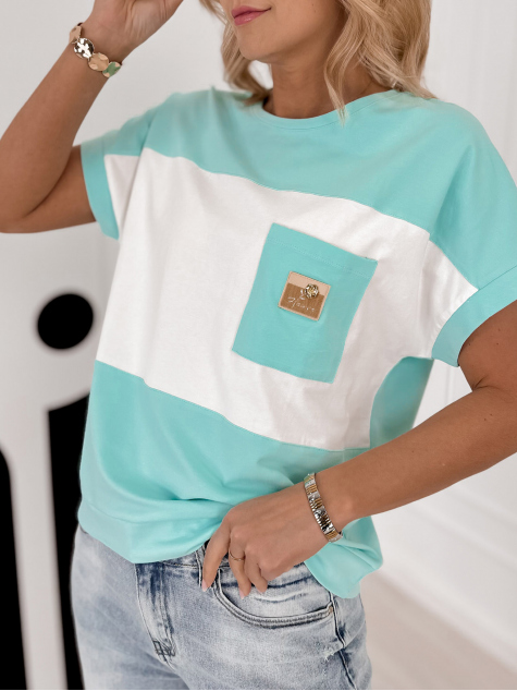 BLUSE PIRX MINTFARBENE