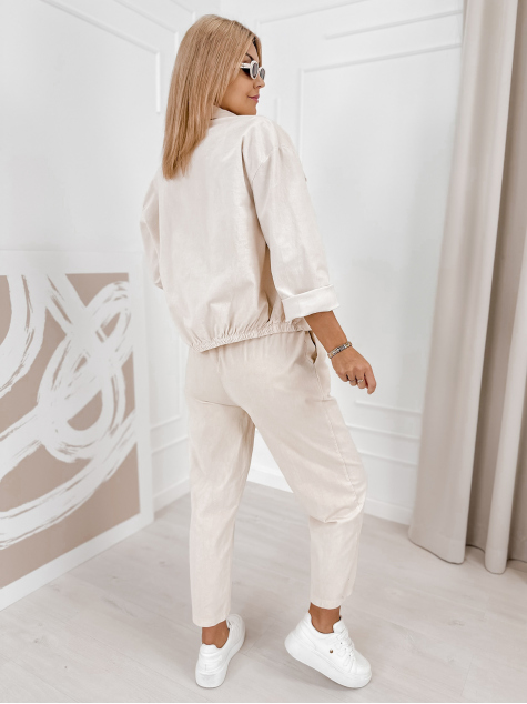 ENSEMBLE KARENIA EN VELOURS CÔTELÉ BEIGE