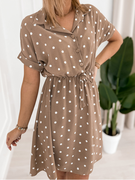 DRESS VALERIA DARK BEIGE