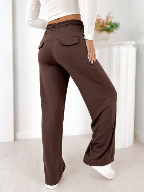 PANTALON PALAZZO MARRON FONCÉ