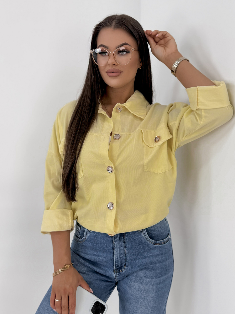 VESTE VELOURS CÔTELÉ GÉRALDINE JAUNE