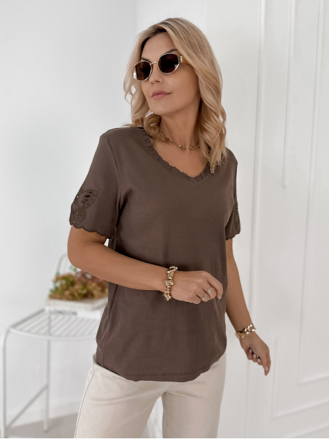 BLUSE THERON DUNKELBRAUN