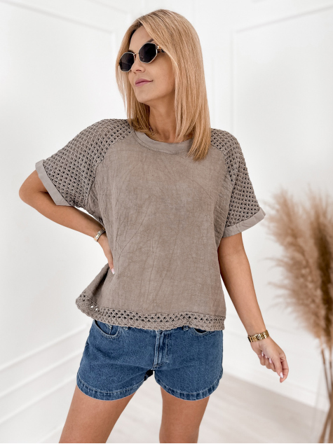 BLOUSE ELIAS DARK BEIGE