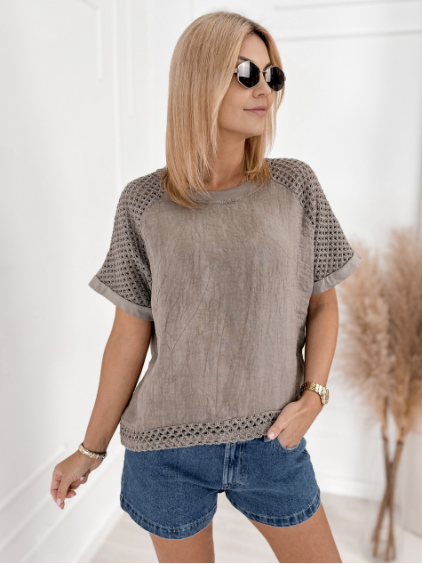 BLUSE ELIAS DUNKELBEIGE