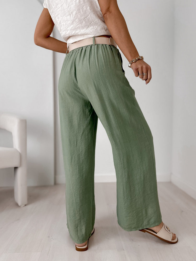 PANTALON PISTACHE BASILIC