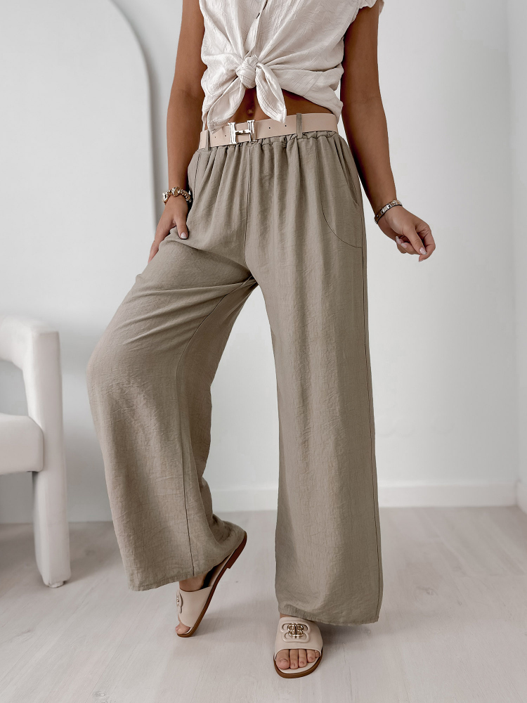 PANTALON BASIL BEIGE FONCÉ
