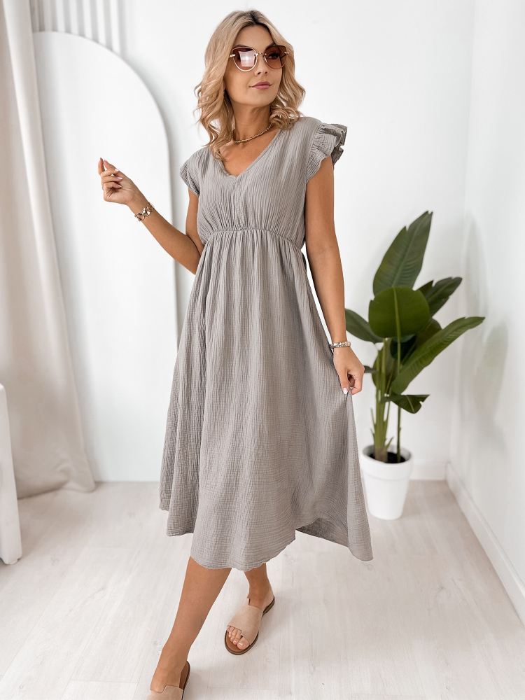KLEID DANGLAR DUNKELBEIGE