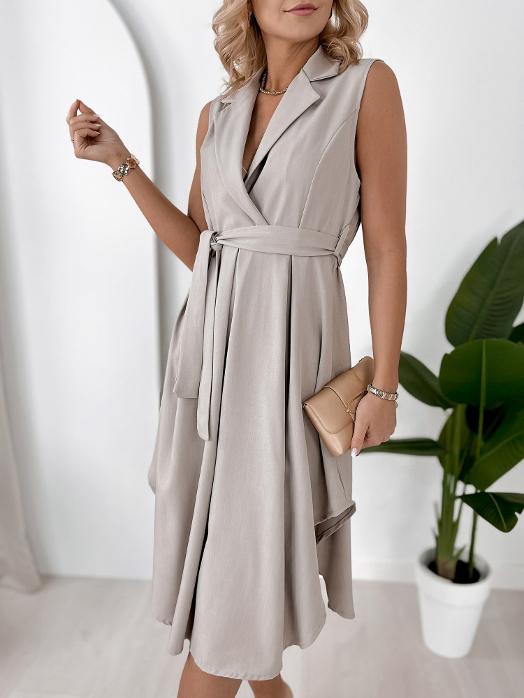 DRESS MERLINE DARK BEIGE