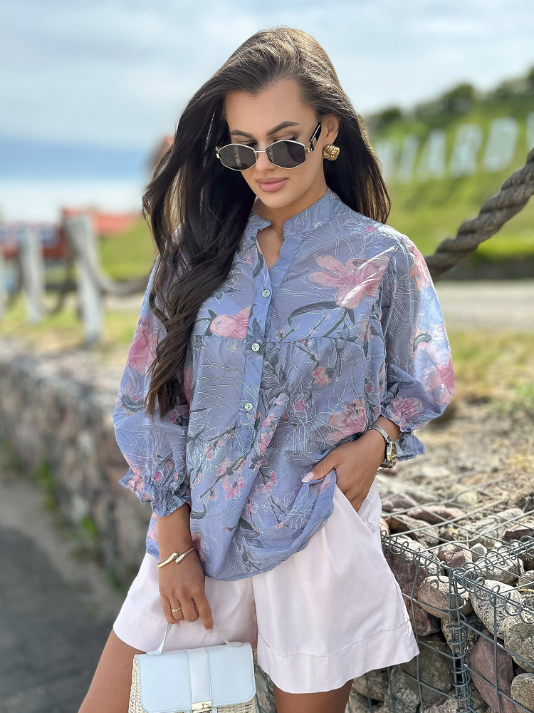 BLUSE TWIST BLAU
