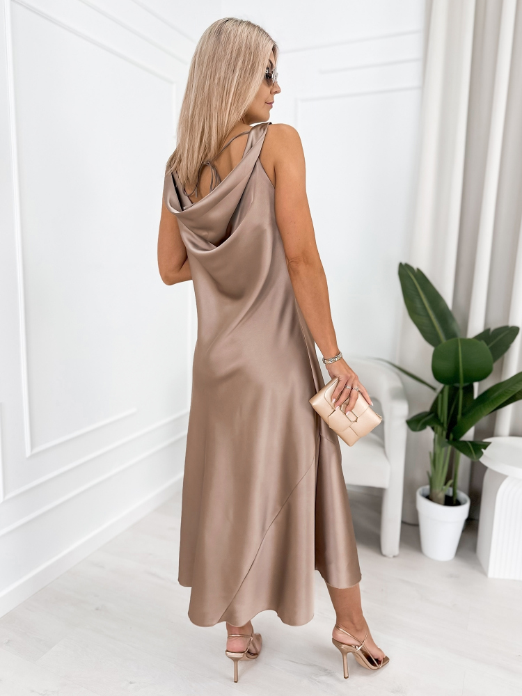 ROBE GRANCE BEIGE FONCÉ