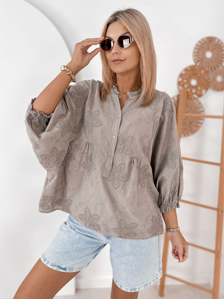 BLUSE WERTER DUNKELBEIGE