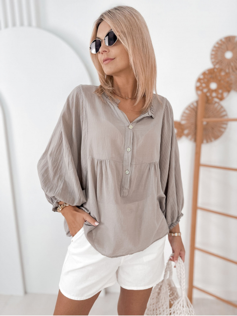 BLUSE MERYL DUNKELBEIGE