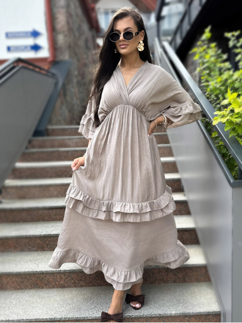 ROBE VERONIKA BEIGE FONCÉ