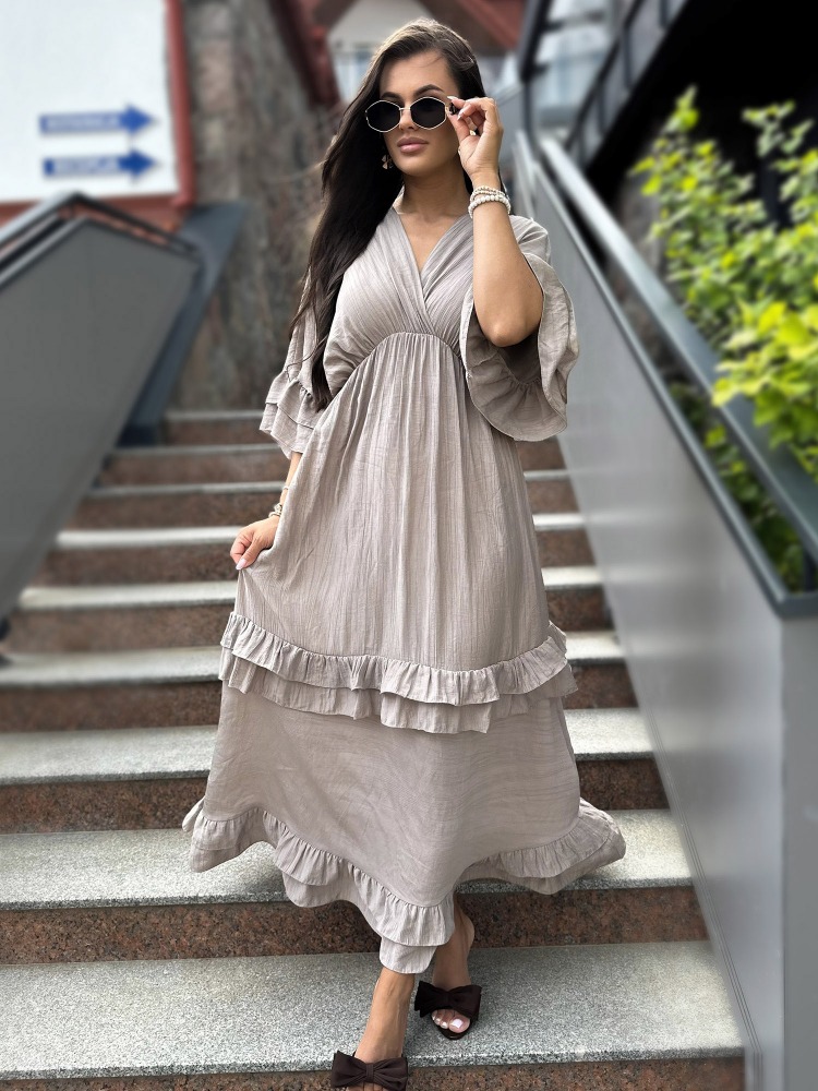 РОКЛЯ VERONIKA ТЪМНО БЕЖОВA