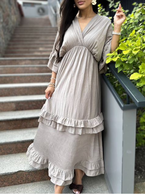 ROBE VERONIKA BEIGE FONCÉ
