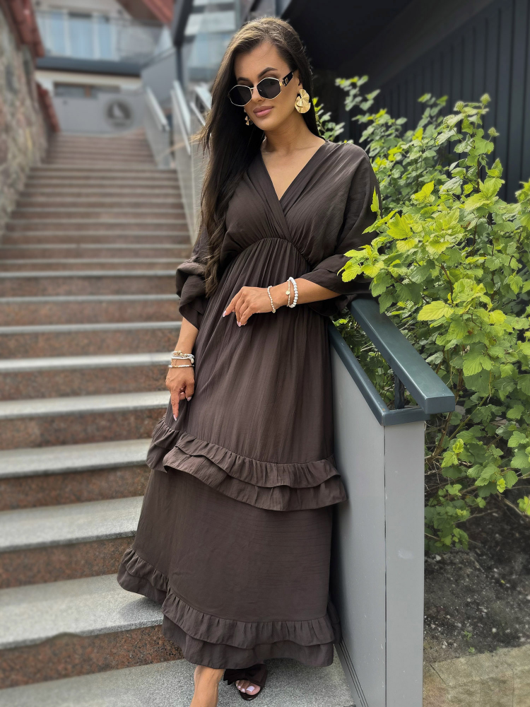 DRESS VERONICA DARK BROWN