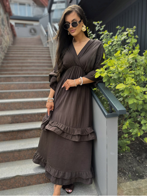 ROBE VERONIKA BRUN FONCÉ