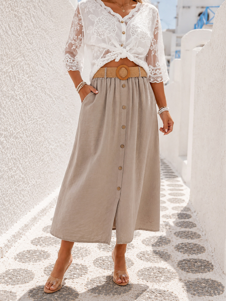 SKIRT EUDORA DARK BEIGE