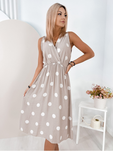 ROBE JACKIE BEIGE FONCÉ