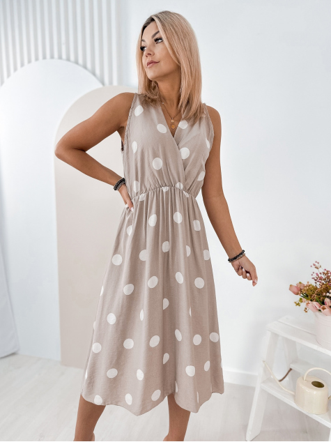 ROBE JACKIE BEIGE FONCÉ