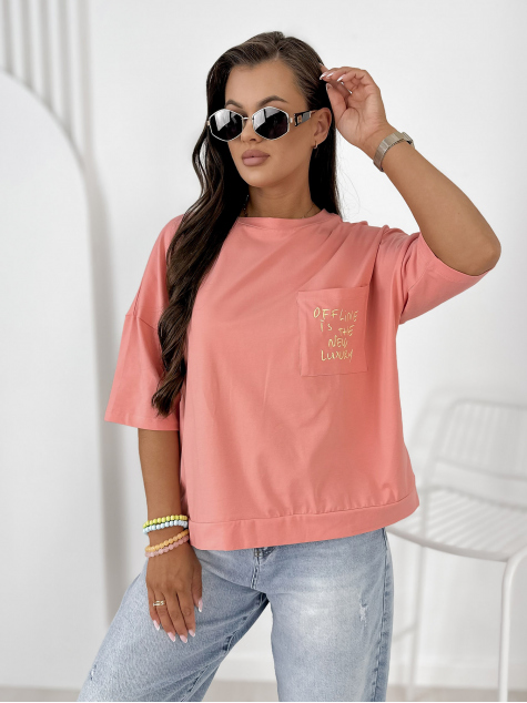 BLUSE ELSTE KORALOWA