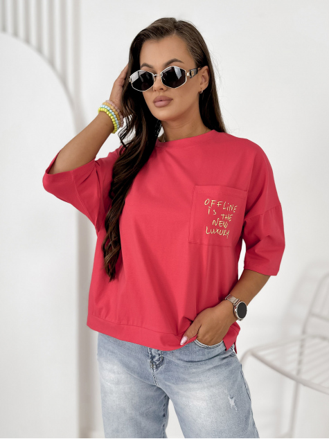 BLUSE ELSTE HIMBEERROTE
