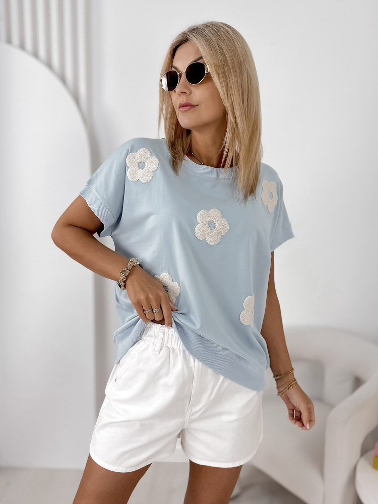 BLŪZE ZILĀ VERGE