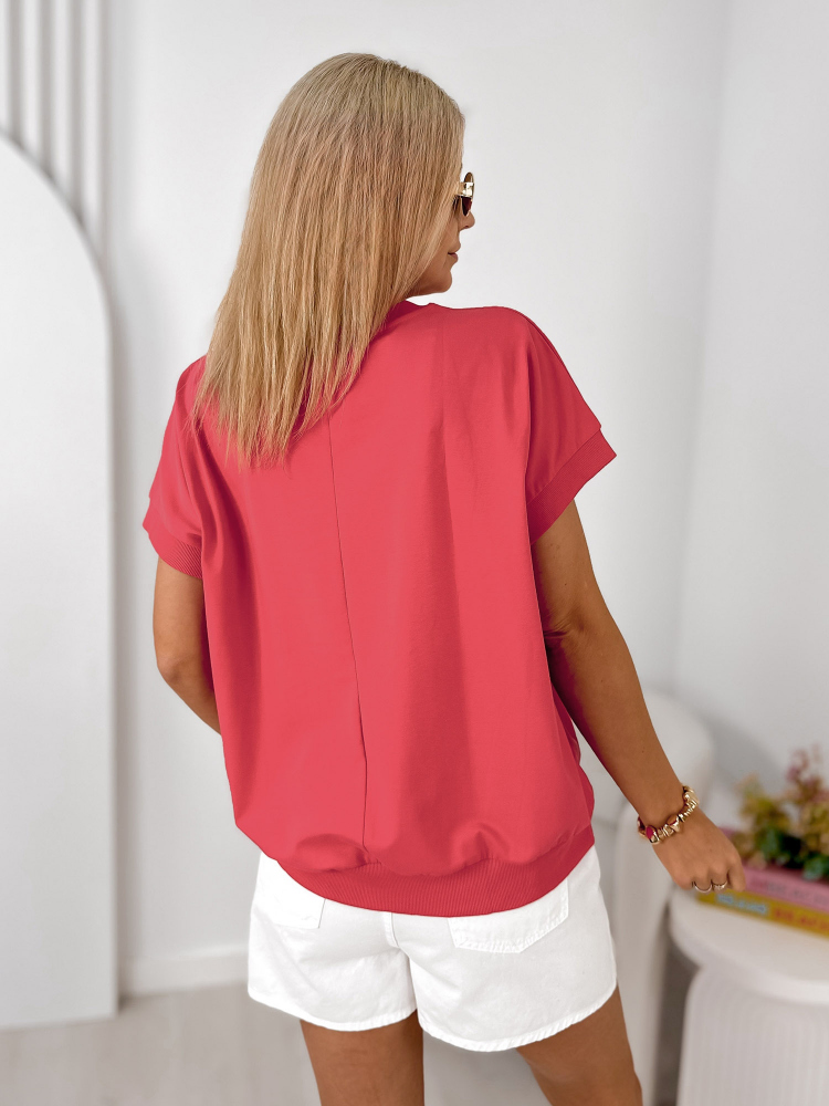 BLOUSE VERGE FRAMBOISE