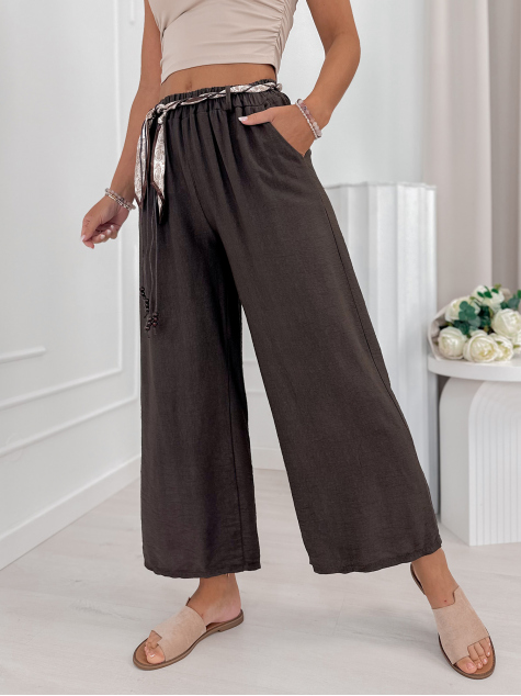 PANTALON CLOCHER BRUN