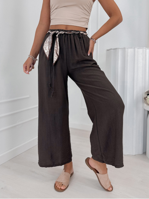 PANTALON CLOCHER BRUN