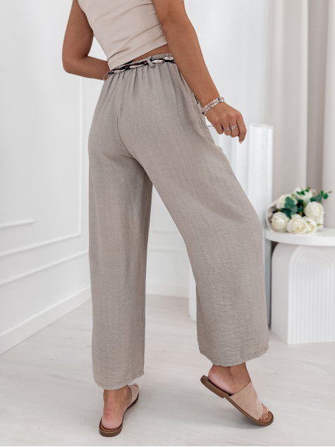 PANTALON CLOCHER BEIGE FONCÉ